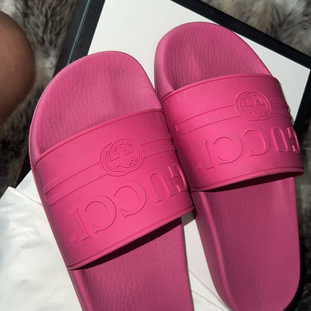 Gucci pink slides rubber - Picture 2 of 5